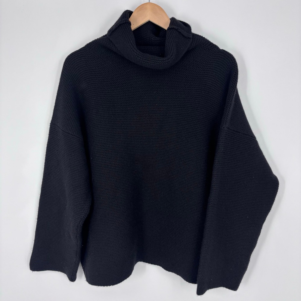 Bergdorf Goodman 100% Cashmere Turtleneck Sweater Womens Large Black Scotland
